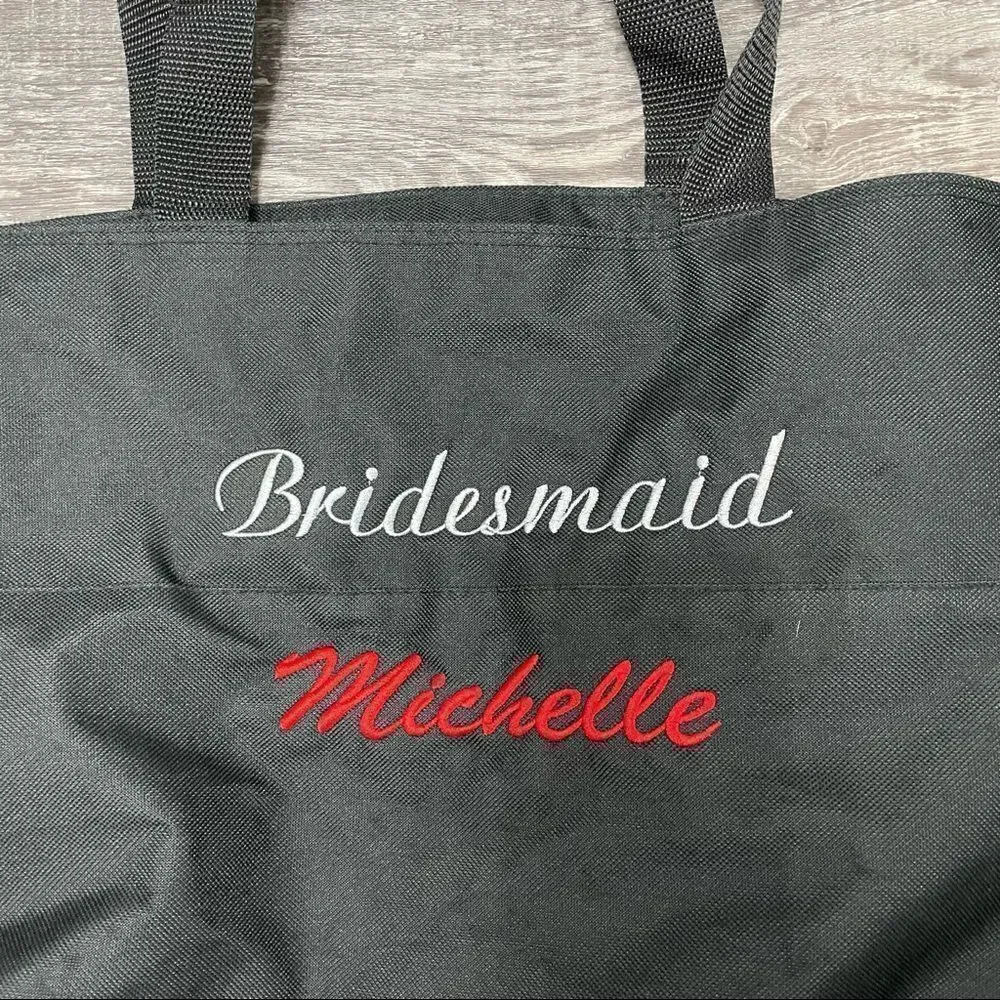 Toppers Bridesmaid Michelle Black Red and White Tote Bag